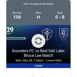 4 Sounders Tickets - 5/29 vs RSL