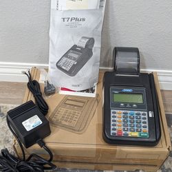 Hypercom T7Plus Credit Card Terminal with Built-in Printer & Power Supply