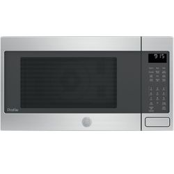 New GE - 1.5 Cu. Ft. Mid-Size Microwave - Stainless Steel