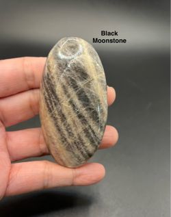 Black Moonstone Palm Stone from Madagascar 92.1g