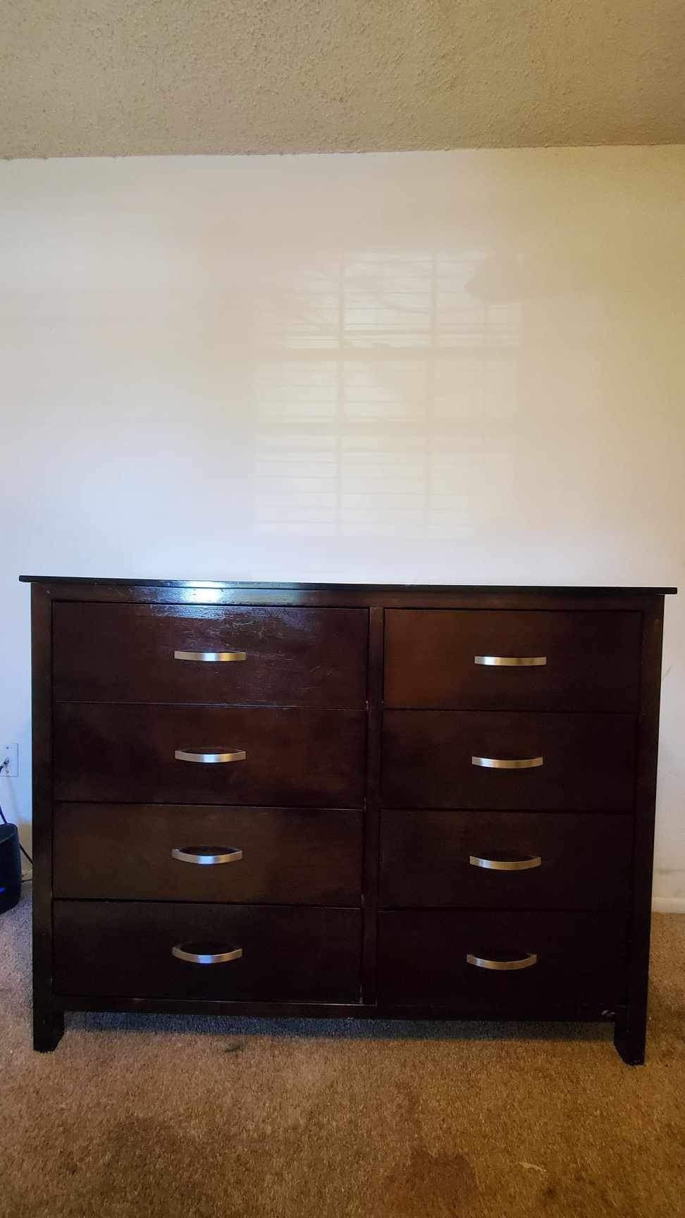 8 Drawer Dark Wood Dresser