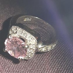 Pink SILVER RING