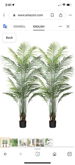 CROSOFMI 6' Artificial Areca Palm Plant, Fake Tropical Palm Tree, Perfect Faux Dypsis Lutescens Plants Potted for Indoor Outdoor Home Office Garden Mo Thumbnail