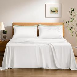King Size TOSMO Luxury Cooling Bedsheet Set - 100% Viscose from Bamboo, 4-Piece Bedding Set (King Size) - 18” Extra Deep Pockets, Oeko-Tex Certified, 