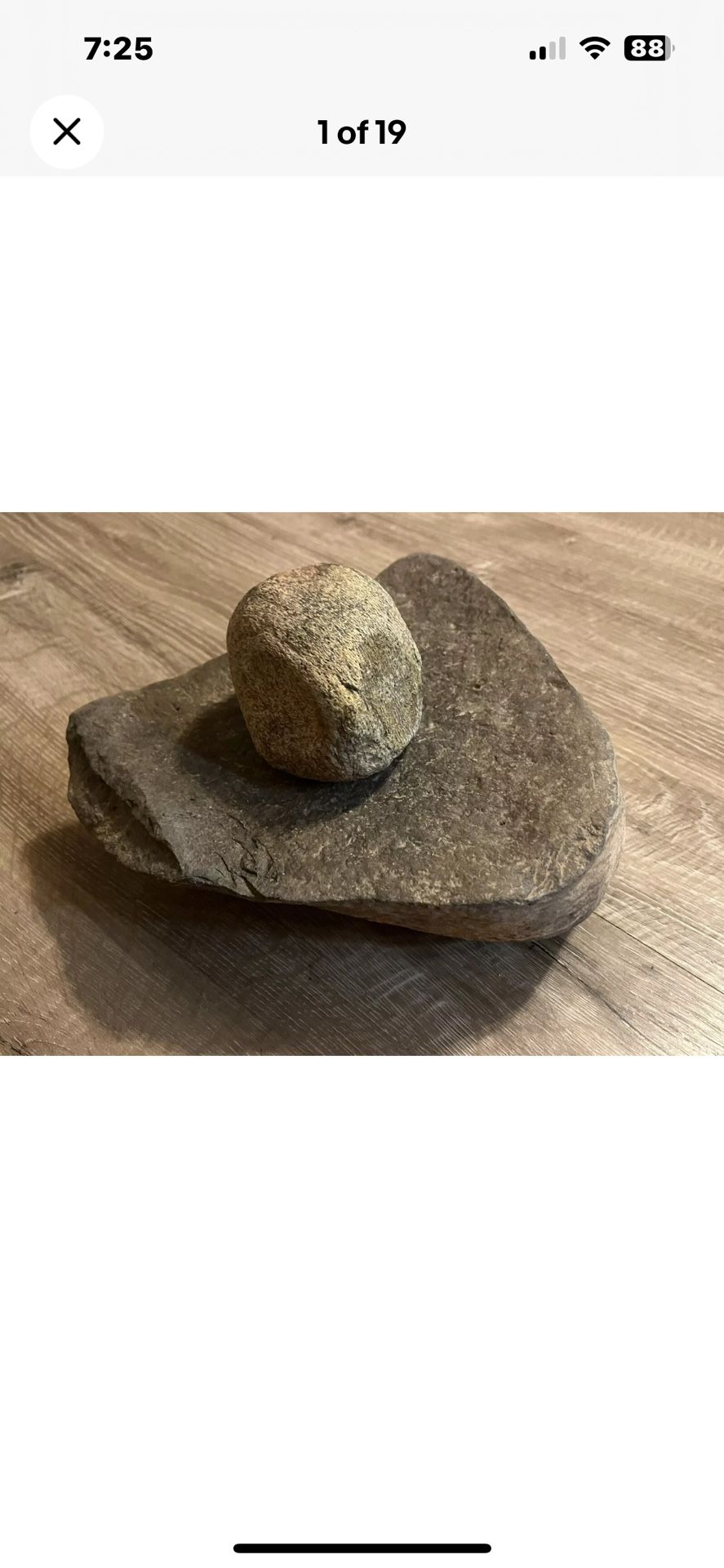 antique American Indian Artifact Grinding Stone & maul Metate Mano 1913