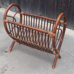 Vintage Bamboo Magazine Holder