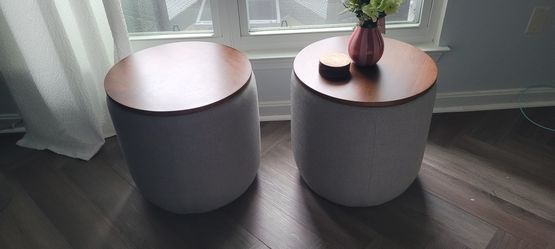 West Elm Upholstered Storage Ottoman (2)