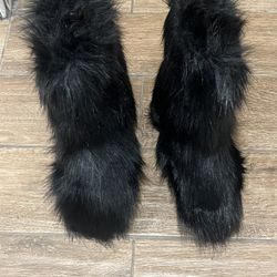 Black Fur Boots Size 37 (6.5)