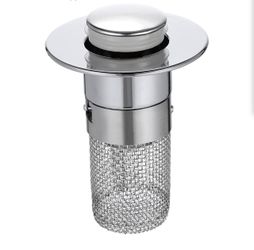 4-Pcs New Brass Drain Plug - Sink Strainer - Push-Type Drain Cover - Leak Stopper