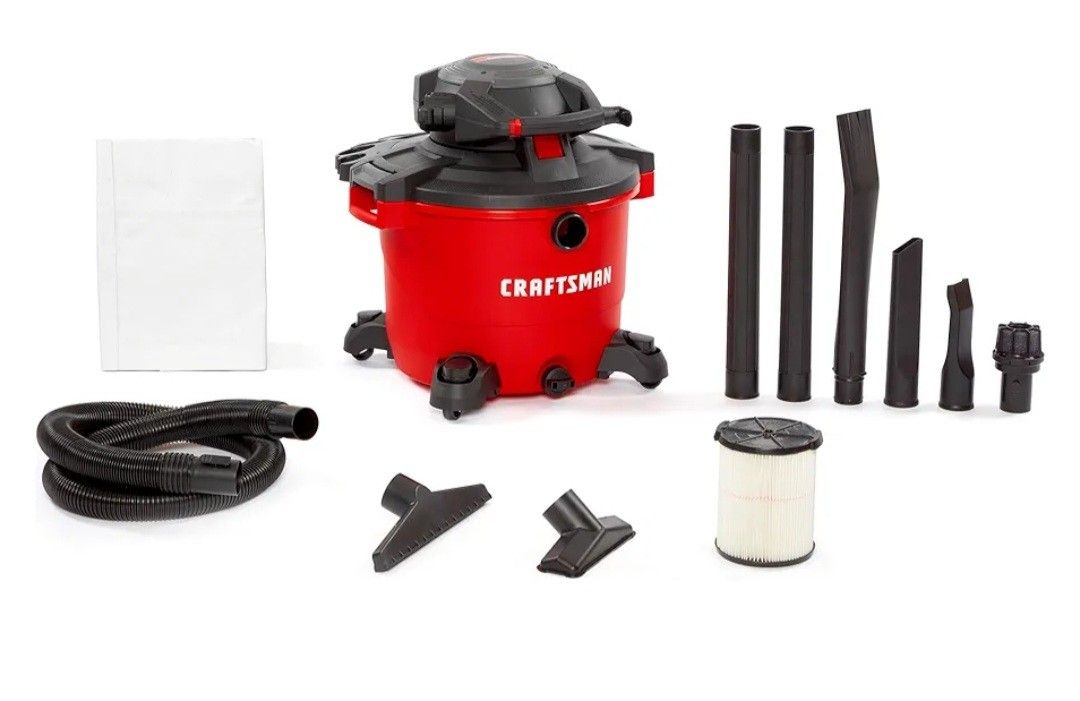 Craftsman CMXEVBE17607 16 Gallon 6.5 Peak HP Wet/Dry Shop Vac with Detachable Leaf Blower