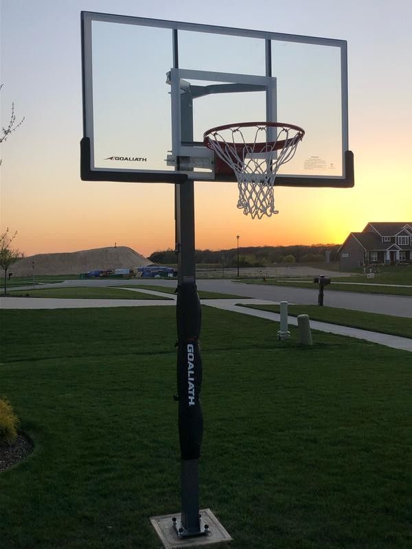 Goaliath 60 inch in ground basketball hoop, adjustable basketball court
