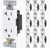 20 Amp 125 V Commercial Grade Duplex Outlet/Receptacle, White (10-Pack