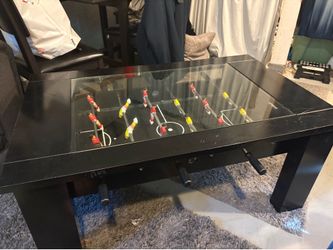 Coffee table with foosball