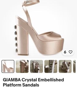 Giamba Crystal Embellished Platform Sandals