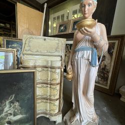 Life size statue renaissance Grecian Lady cherubs