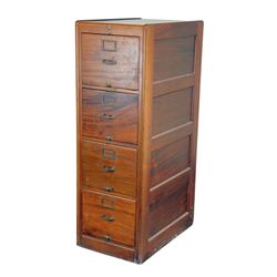 Antique Library Bureau Sole Makers 4-Drawer File Cabinet