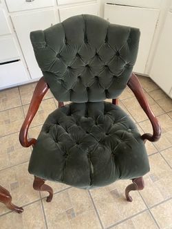 Green velvet chairs