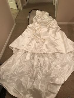 Cathedral length Wedding gown with tulle veil and gloves