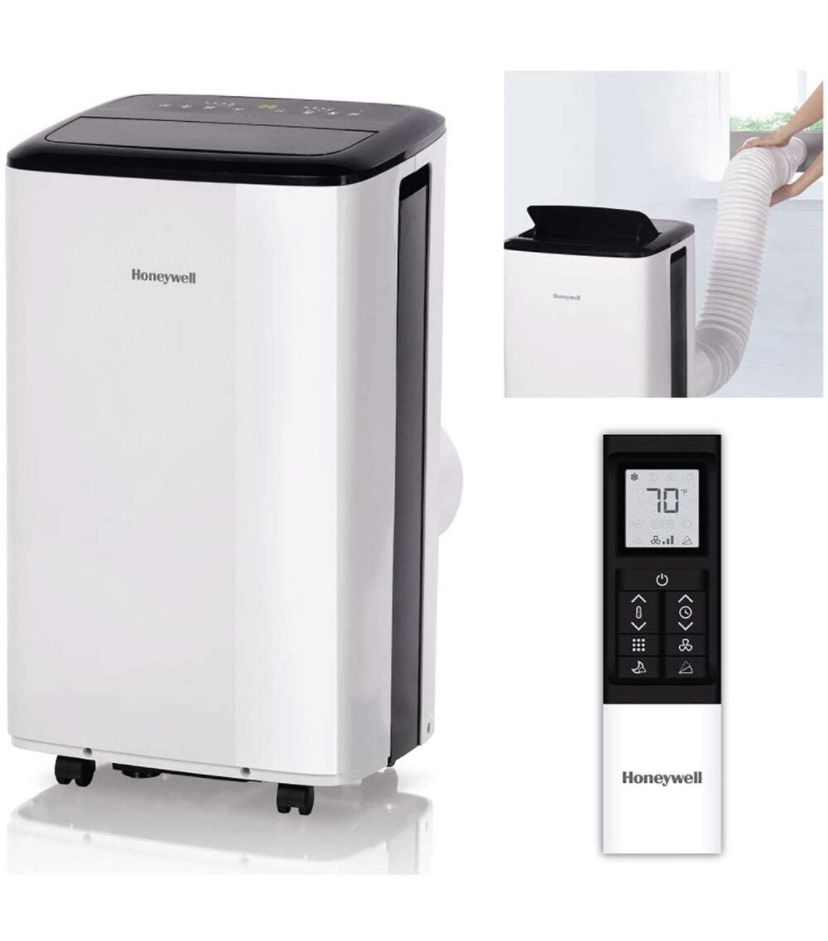 Honeywell 8,000 BTU Compact Portable Air Conditioner with Dehumidifier & Fan, Cools Rooms Up To 350 Sq. Ft, Includes Drain Pan & Insulation Tape, HF8C