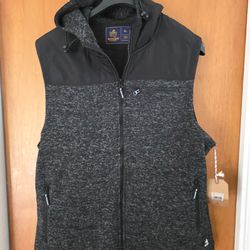 Men's vest xl chaleco hoodie new black