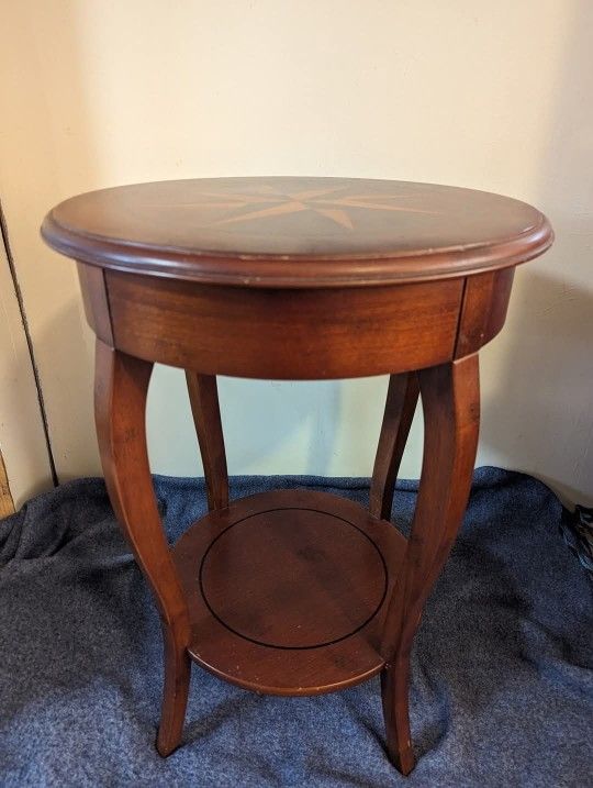 Bombay Company Round Table with Inlaid Top