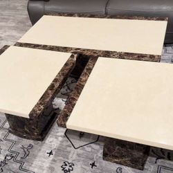 Marble Coffee Table With Side Table