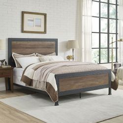 Wood and Metal Bed Frame