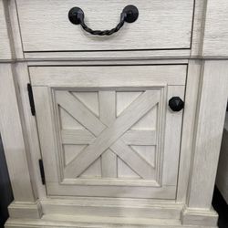 Rustic White Nightstand 