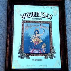 Vintage Budweiser King Of Beers Collectible Mirror 