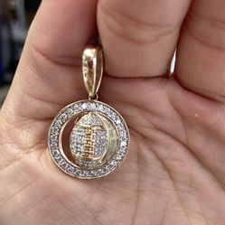 10k Diamond Football Charm 