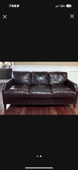 Italian top grain leather sofa