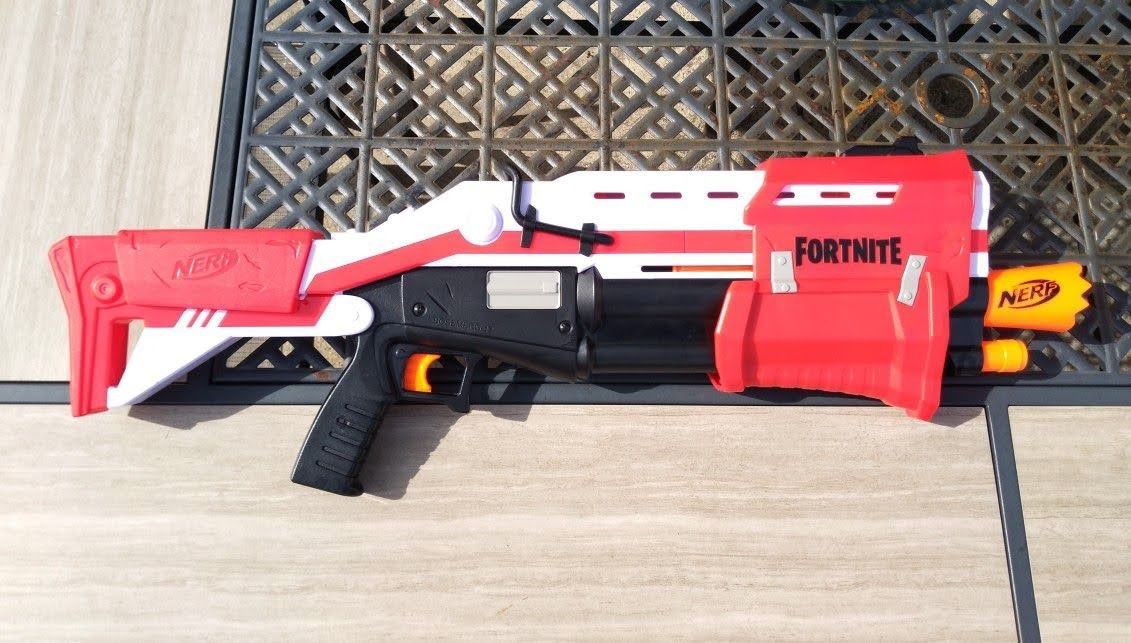 Arma Fortnite Nerf Ts Vermelha 12 Shotgun Hasbro Original