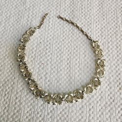 Vintage Metal Choker/Flowers/1950s/Jewelry/Necklace/Gift 