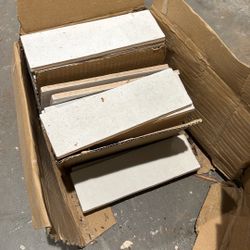 Small Quantity Of Textured Subway Tile White 8 X 2.5