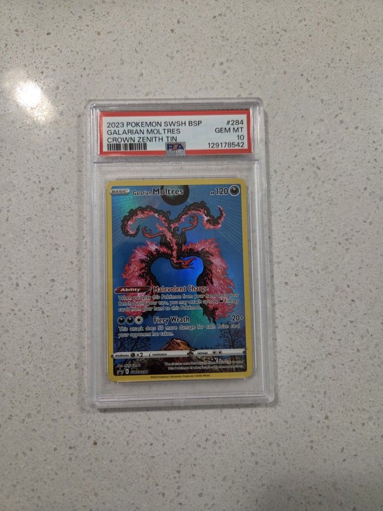 Galarian Moltres Crown Zenith Promo PSA 10