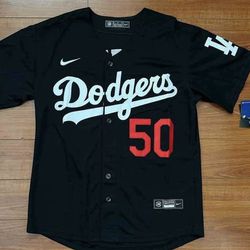 LA Dodgers Black Stitched Jersey For Betts #50 New With Tags Ava all Sizes 