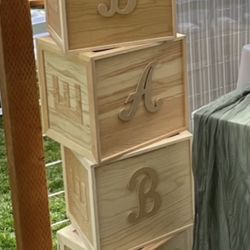 4 Wooden Boxes “ BABY” 