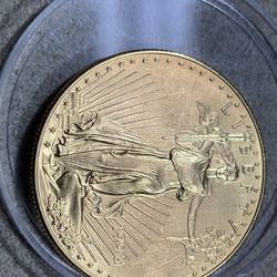 Gold Circle Liberty Pendant 