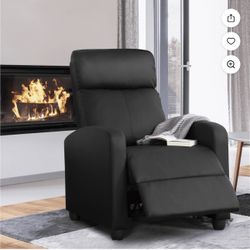 Recliner Chair PU Leather Recliner Sofa Home Theater Seating with Lumbar Support Overstuffed High-Density Sponge Push Back Recliners Armchair for Livi