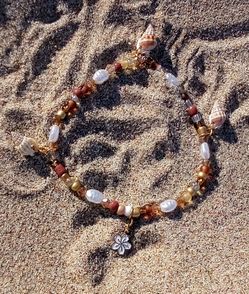 Handmade beaded stretchy anklets