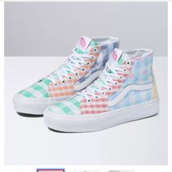 Vans Gingham Block SK8-HI TAPERED High Top Womens Sz.9 Brand New