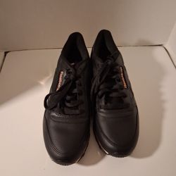 Women's New Reebok Classic Black Rose Gold Running Shoes Cl Leather Mu Sz 9