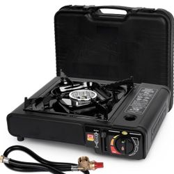 Dual Fuel Stove with Butane & Propane Compatibility, Portable Camping Stove for Outdoor Cooking