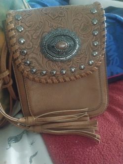 Western Tooled Leather Crossbody Bag