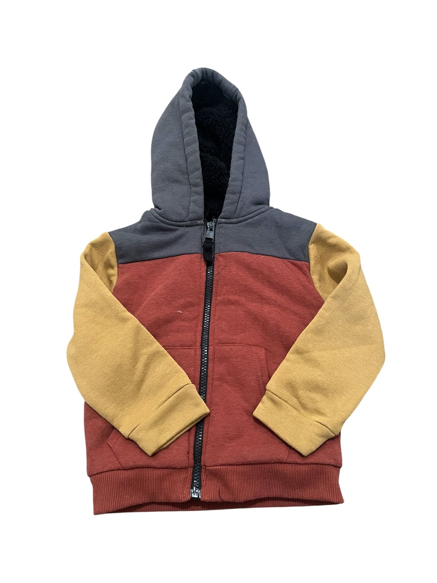 Maximus Rex Hoodie boys size 3T color block full zip sherpa lined sweatshirt