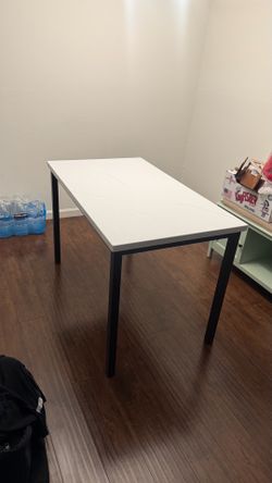 Faux Marble Small Dining Table w/ 4 PU Leather Chairs