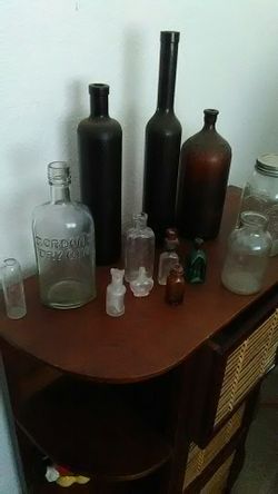 Old glass bottles
