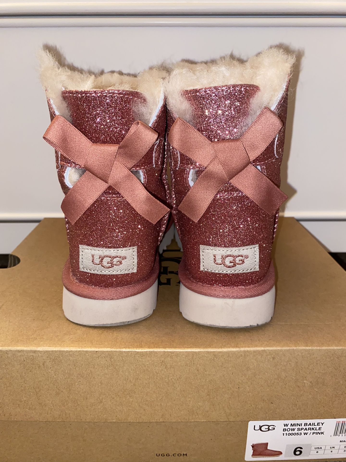 Pink Sparkle Uggs W/ Bow