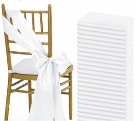 Wedding Chair White Satin Ribbons