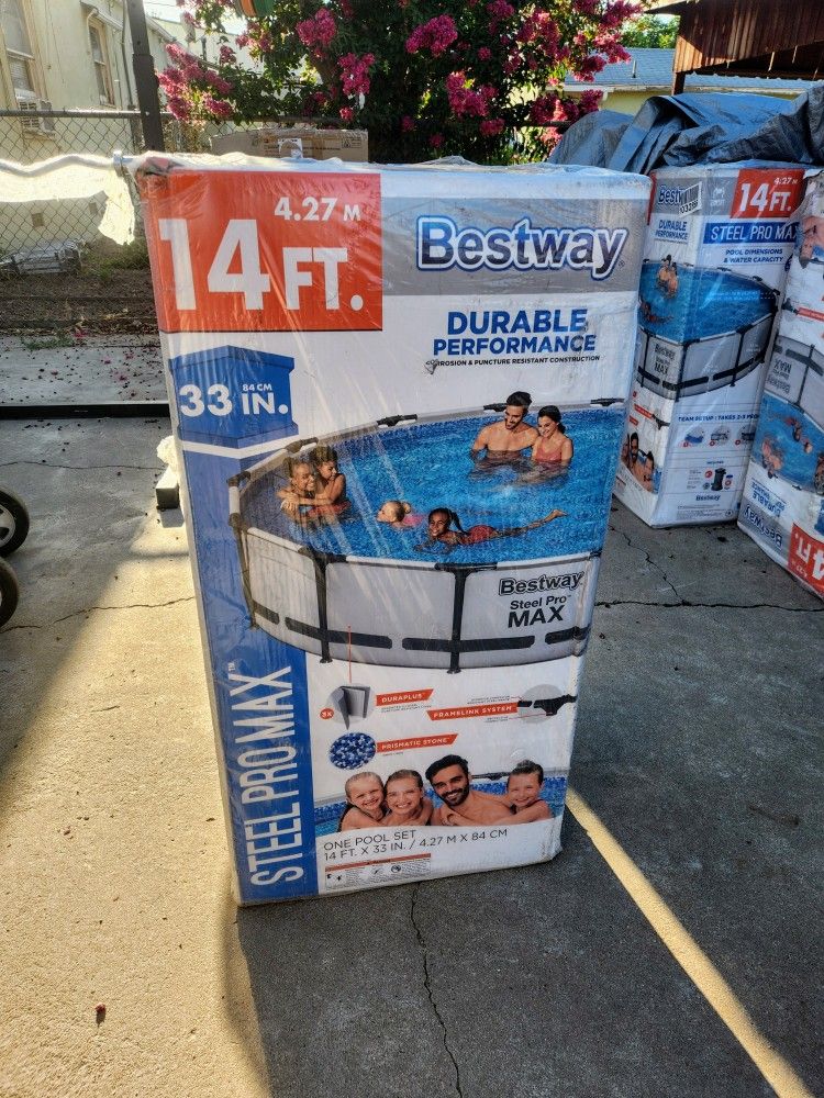 "Swimming Pool Sale" 14ft×33in Bestway Pool Includes Pump, Filter BRAND NEW
